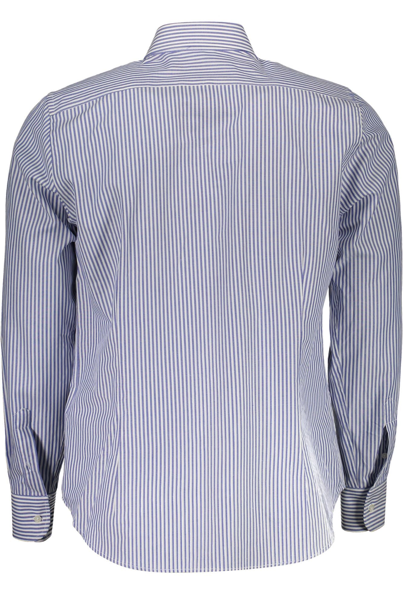 Elegant Blue Cotton Long Sleeve Shirt