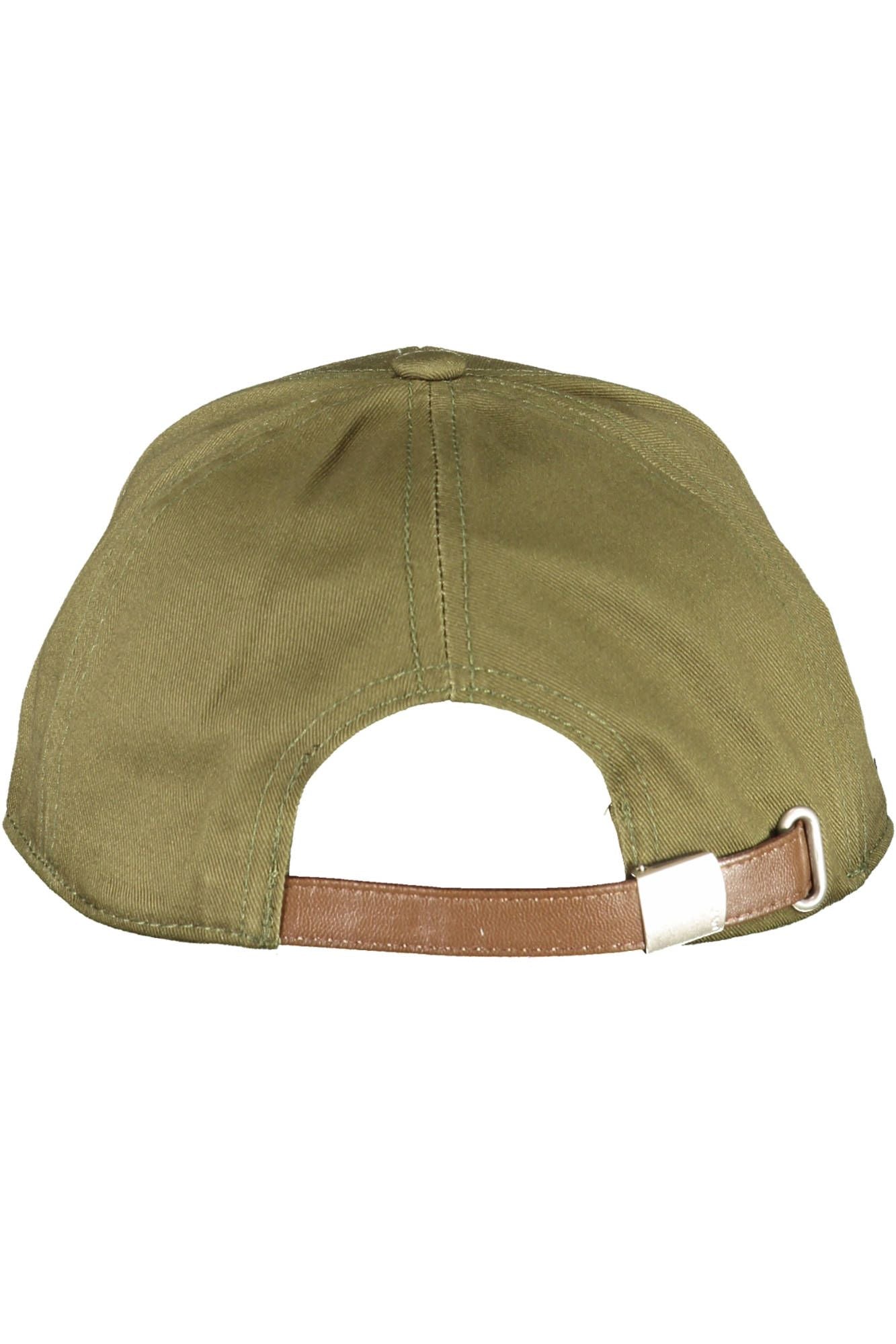 Elegant Embroidered Green Cotton Visor Hat