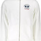 Elegant White Zippered Cotton-Blend Sweatshirt