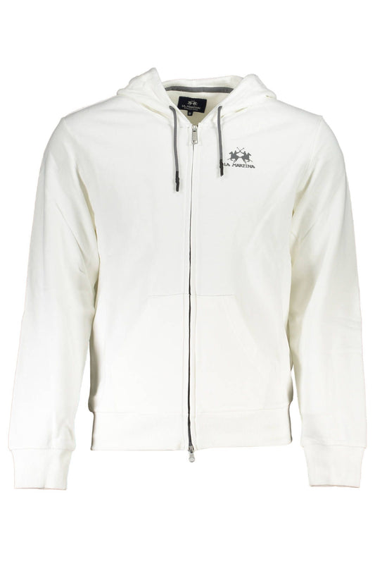 Luxurious Hooded White Sweatshirt with Logo