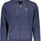 Chic Blue Cotton Hooded Sweatshirt