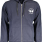 Chic Blue Hooded Cotton Sweatshirt