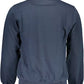 Elegant Blue Zip Sweater with Embroidery Detail
