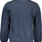 Elegant Blue Cotton Zip Sweatshirt