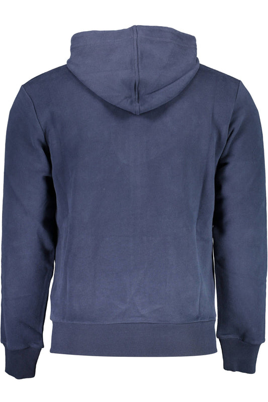 Chic Blue Cotton Hooded Sweatshirt