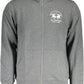 Elegant Gray Zip Sweatshirt with Embroidery