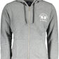 Elegant Gray Hooded Sweatshirt with Embroidery