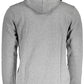 Chic Gray Hooded Sweatshirt with Embroidery Detail