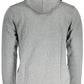 Elegant Gray Hooded Sweatshirt with Embroidery