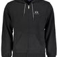 Elegant Black Cotton Hooded Sweatshirt