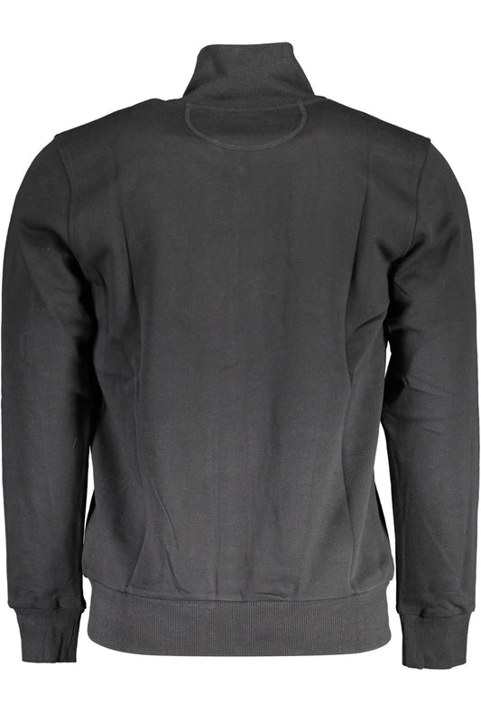 Sleek Black Zippered Sweatshirt with Embroidery