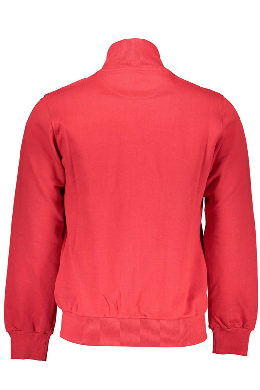 Chic Red Long-Sleeved Zip Sweatshirt