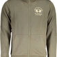 Chic Green Cotton Zip Sweatshirt with Embroidery