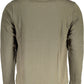 Chic Green Cotton Zip Sweatshirt with Embroidery