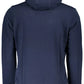 Chic Blue Hooded Sweatshirt with Embroidery Detail