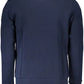 Chic Blue Crew Neck Embroidered Sweater