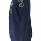 Chic Blue Crew Neck Embroidered Sweater