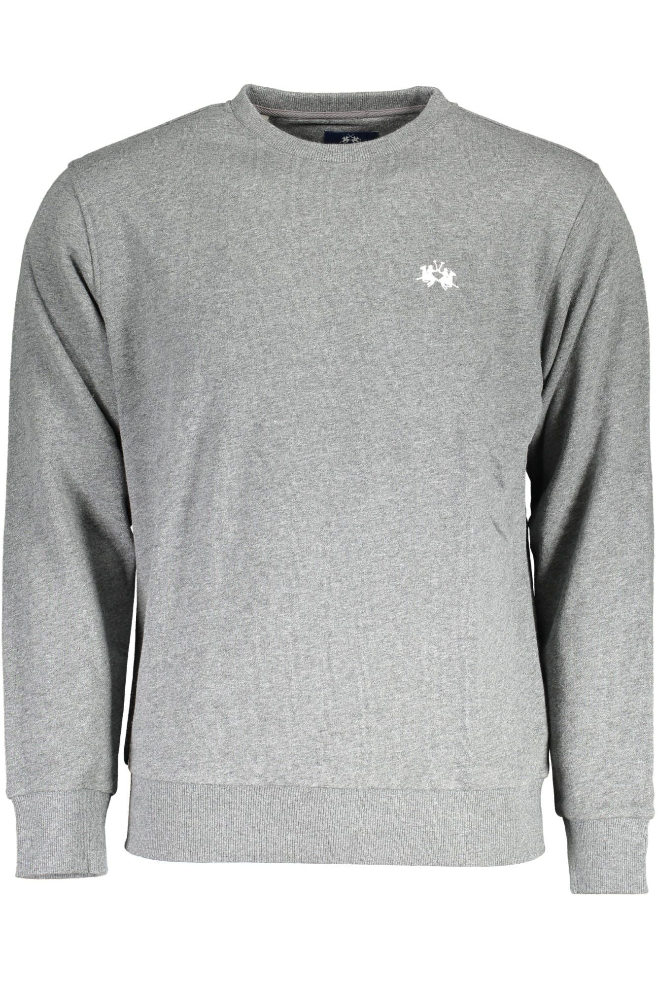 Elegant Gray Crew Neck Embroidered Sweatshirt