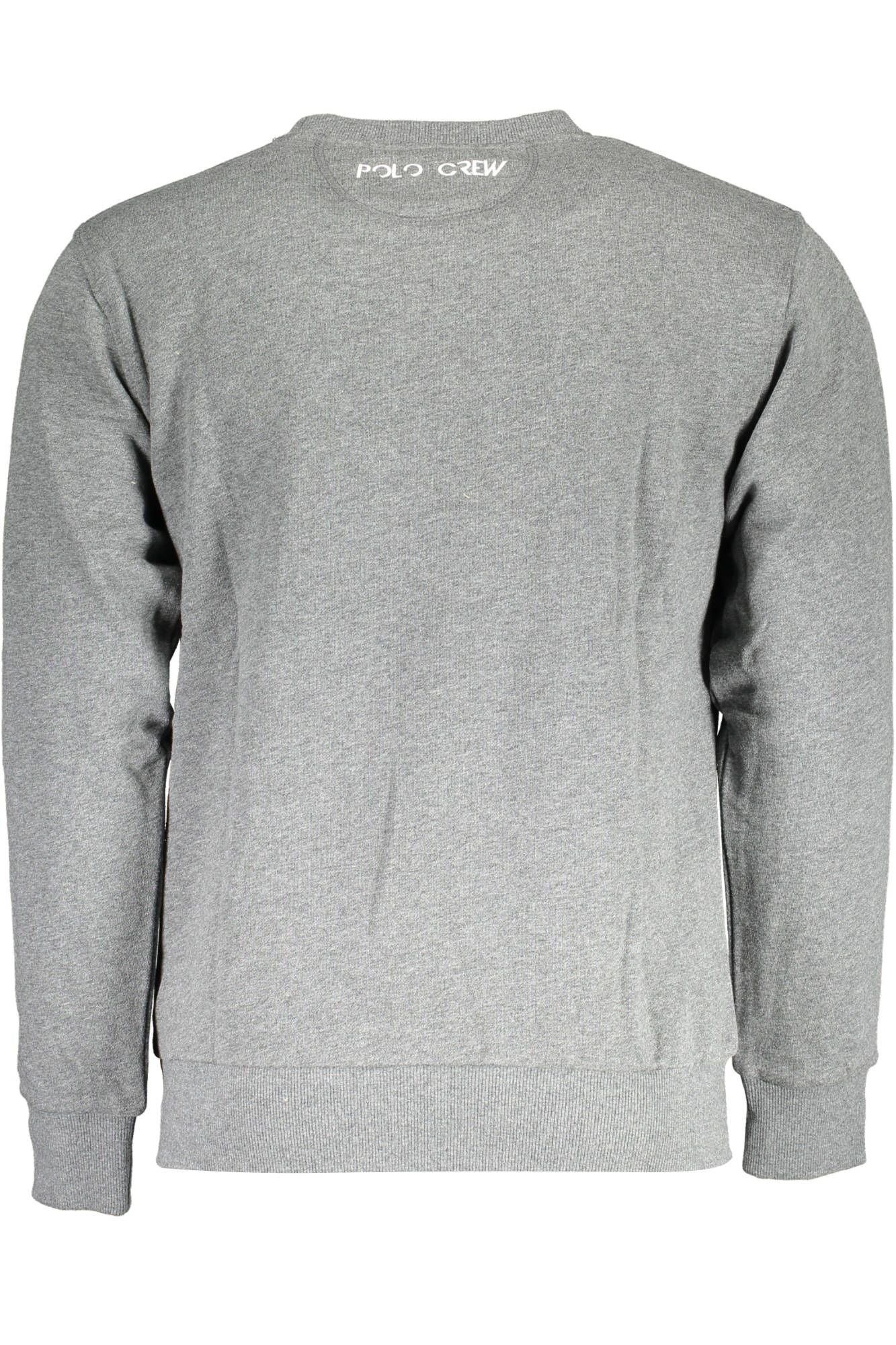 Elegant Gray Crew Neck Embroidered Sweatshirt