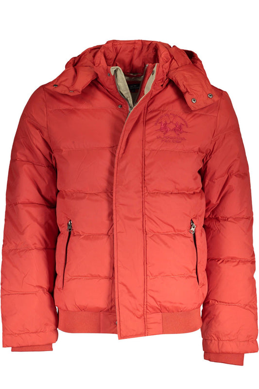 Orange Polyamide Jacket with Detachable Hood