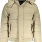 Elegant Beige Long Sleeve Jacket with Detachable Hood