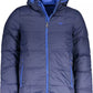 Elegant Detachable Hood Jacket in Blue