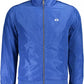 Chic Blue Embroidered Jacket with Sleek Zip Closure
