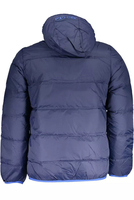 Elegant Detachable Hood Jacket in Blue