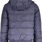 Elegant Blue Polyamide Jacket with Detachable Hood