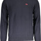 Elegant Blue Wool Sweater with Embroidery