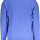 Chic Blue Wool-Blend Embroidered Sweater