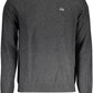 Sleek Gray Woolen Sweater with Embroidered Logo