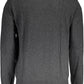 Sleek Gray Woolen Sweater with Embroidered Logo