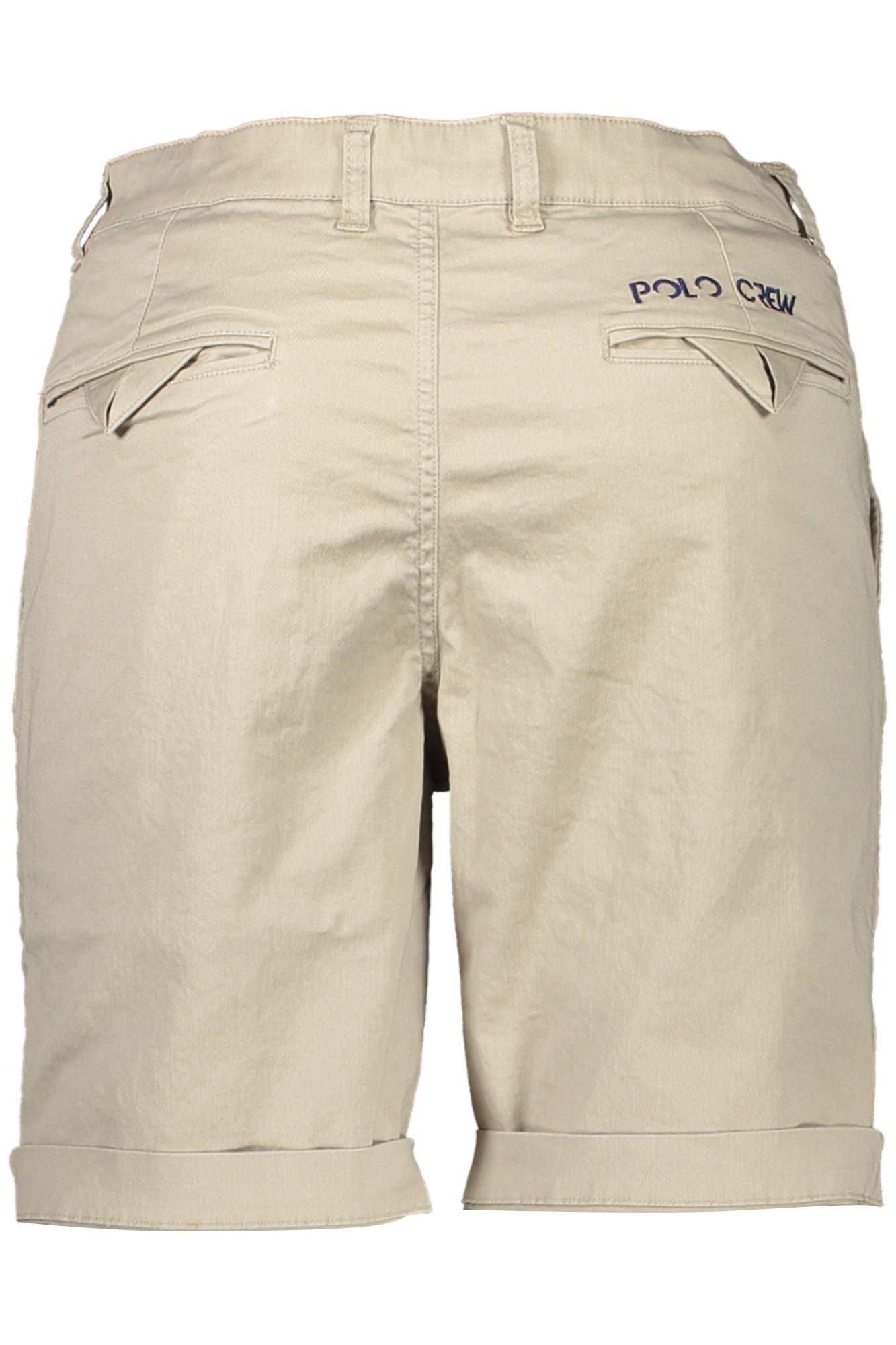 Chic Beige Bermuda Shorts - Slim Fit & Embroidery