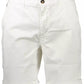 Slim Fit Embroidered White Bermuda Shorts