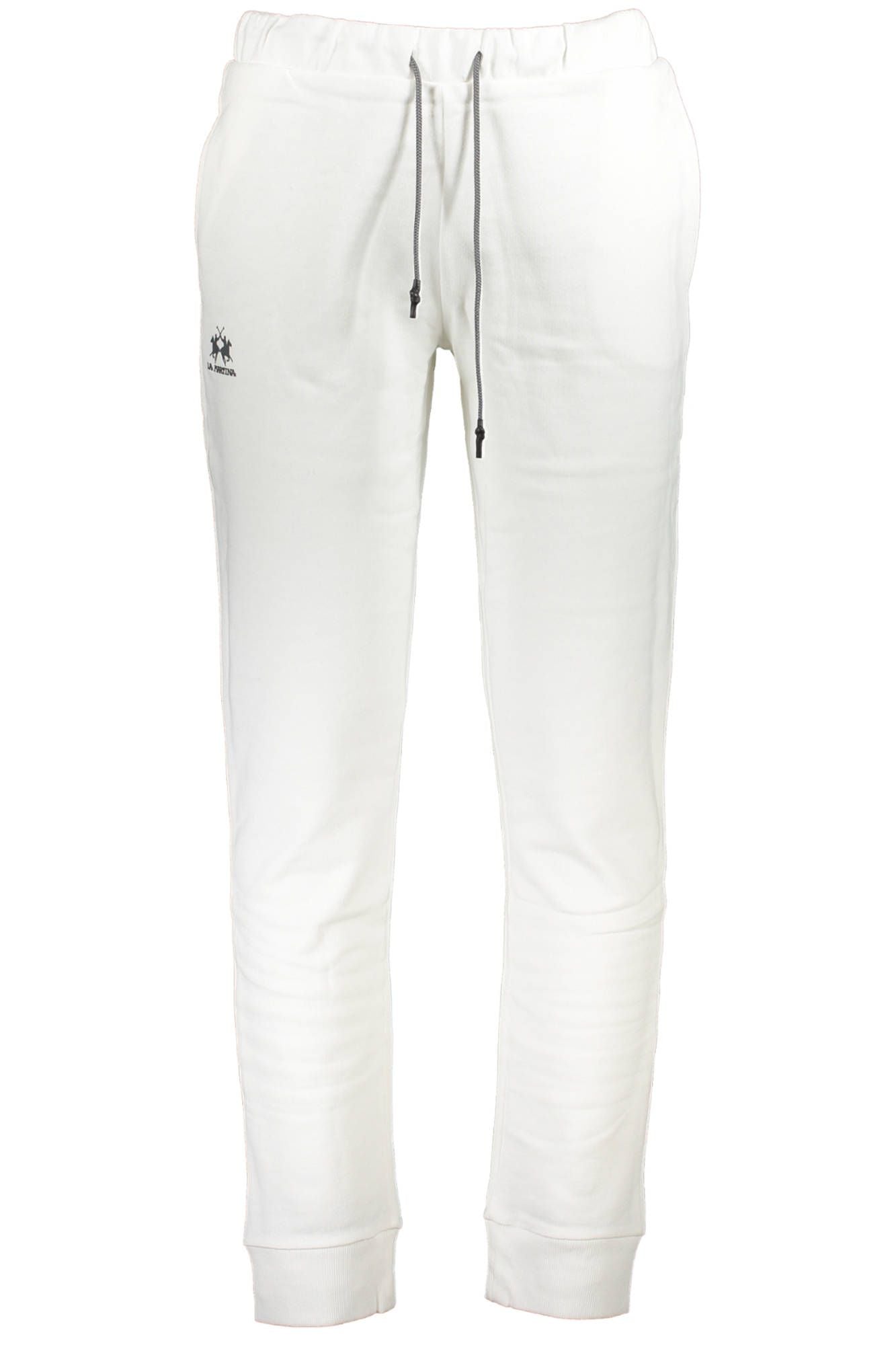 Elegant White Cotton Sports Trousers