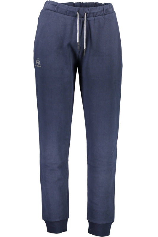 Chic Blue Sports Trousers with Logo Detail