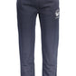 Chic Athletic Blue Cotton Blend Trousers