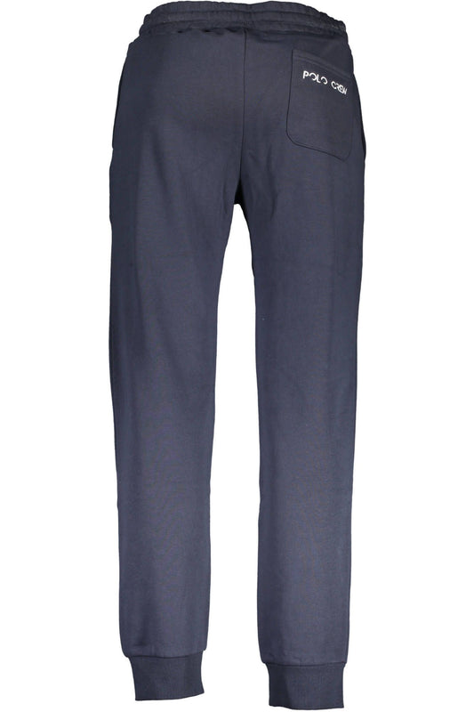 Chic Athletic Blue Cotton Blend Trousers