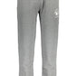 Elegant Gray Sports Trousers with Logo Embroidery