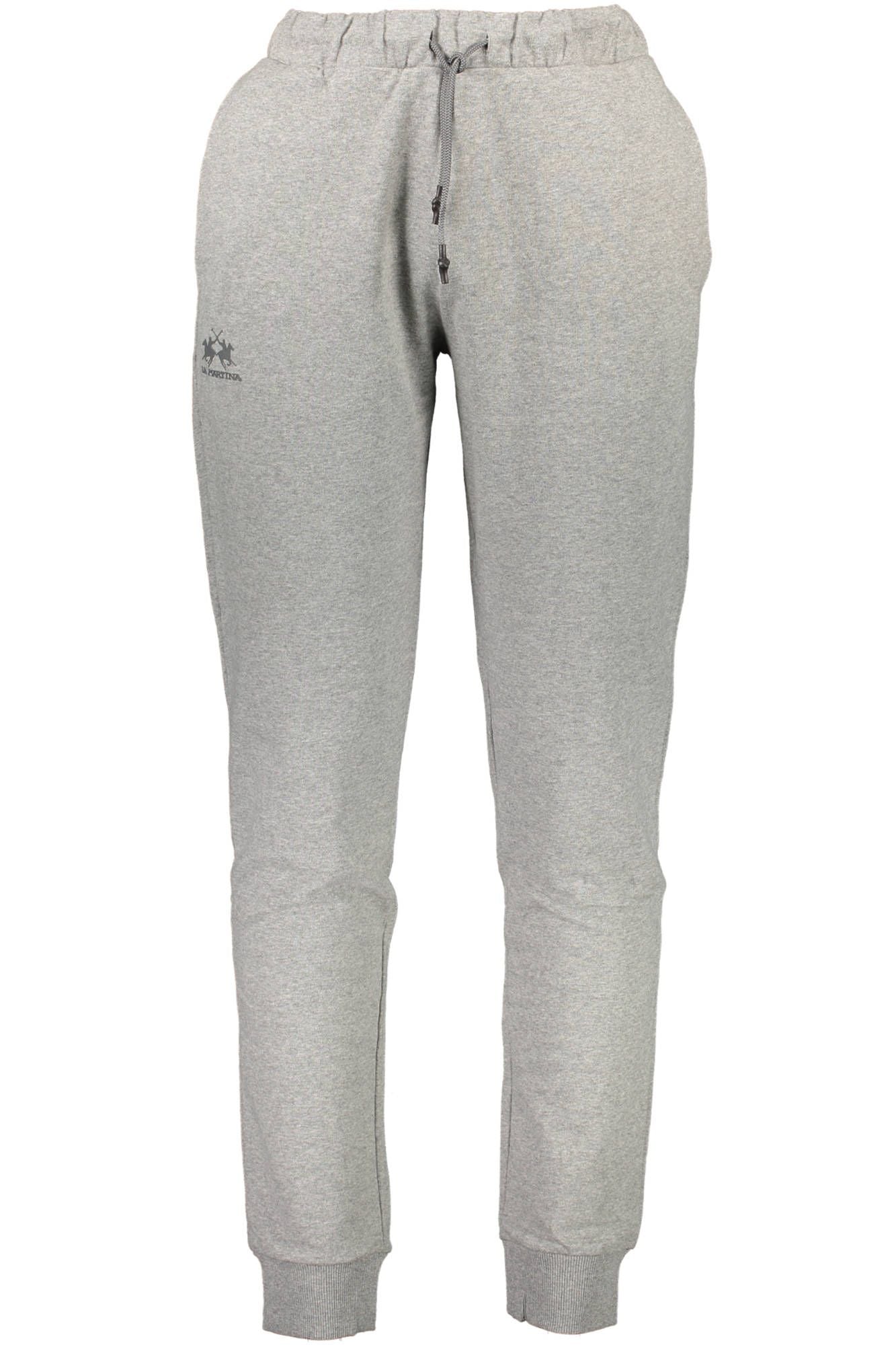 Elegant Gray Cotton Sports Trousers