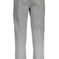 Elegant Gray Sports Trousers with Logo Embroidery