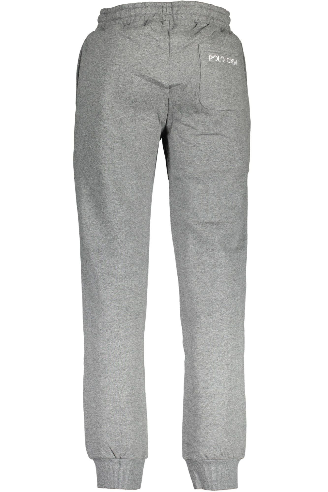 Elegant Gray Sports Trousers with Logo Embroidery