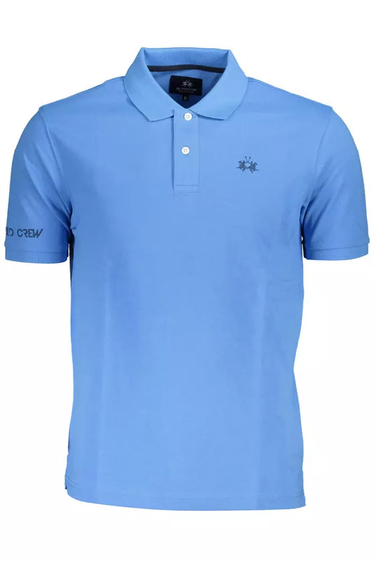 Elegant Light Blue Cotton Polo Shirt