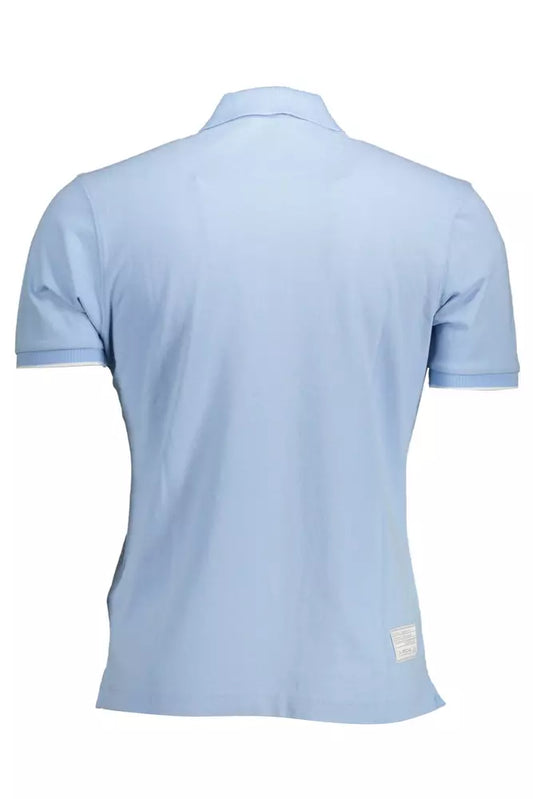Elegant Light Blue Polo with Contrasting Details