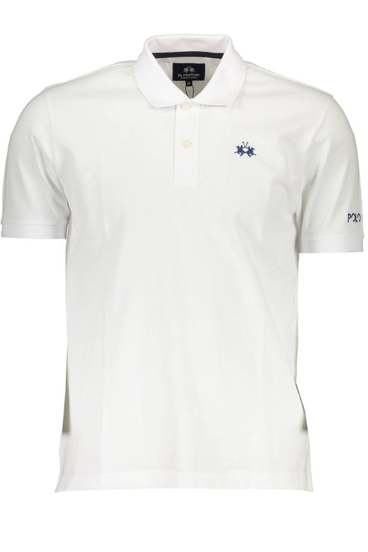 Elegant White Cotton Polo for the Sophisticated Man