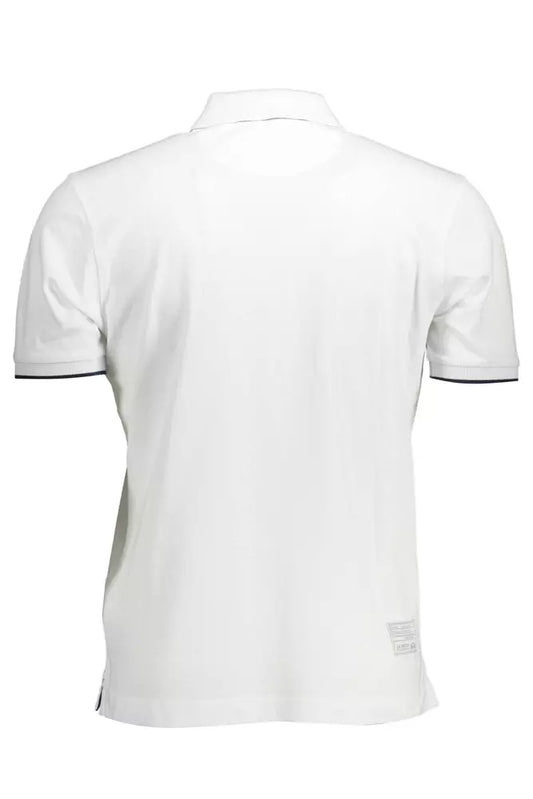 Elegant White Polo with Contrasting Embroidery