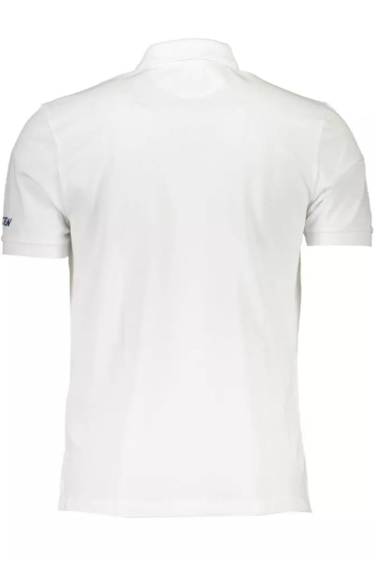Elegant White Polo with Contrasting Embroidery