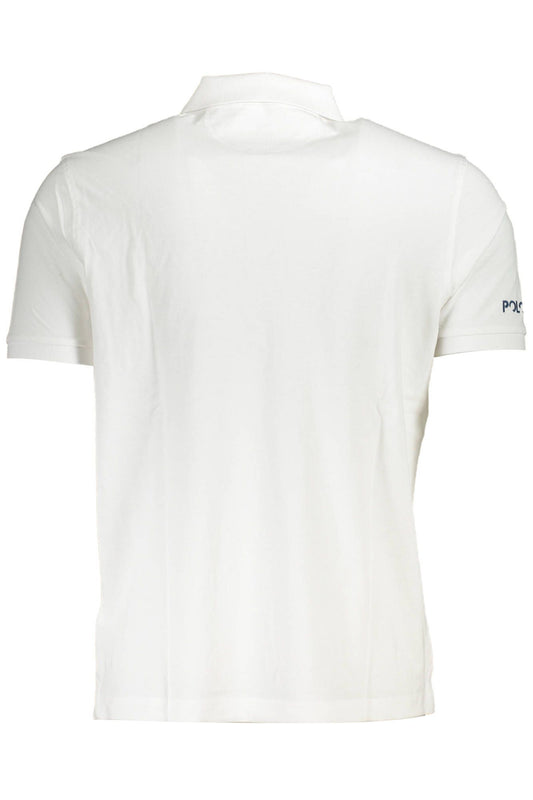 Chic White Embroidered Logo Polo Shirt
