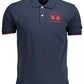 Dashing Blue Polo Shirt with Elegant Embroidery